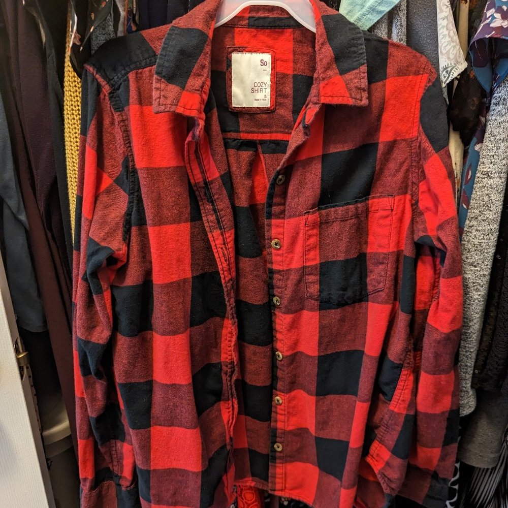 So Cozy Shirt Flannel Shirt Size S